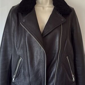 UGG Women's Black Leather Jacket- soft and like new